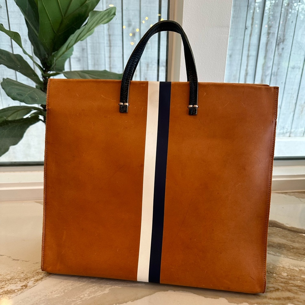 Clare V simple leather hard tote
